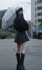 モデル：158cm（着用サイズ：M　着用カラー：BLK）