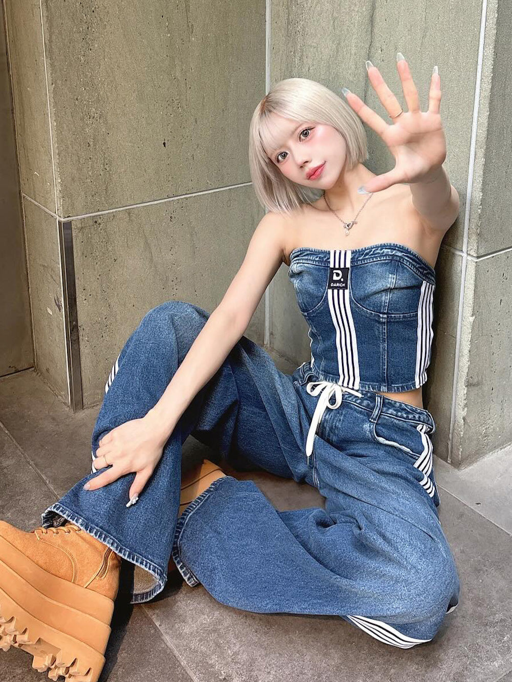 リメイクライクワイドデニムパンツ