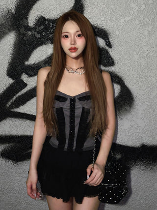 モデル：158cm（着用サイズ：FREE　着用カラー：BLK）