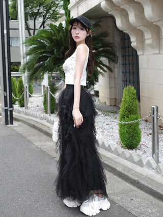 モデル：156cm（着用サイズ：FREE　着用カラー：BLK）