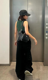 モデル：158cm（着用サイズ：FREE　着用カラー：BLK）