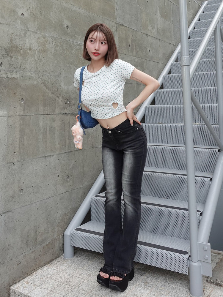 Darich♡ブラストフレアデニムパンツ♡ブラック♡XS ブラストフレアデニムパンツ – Darich (ダーリッチ)