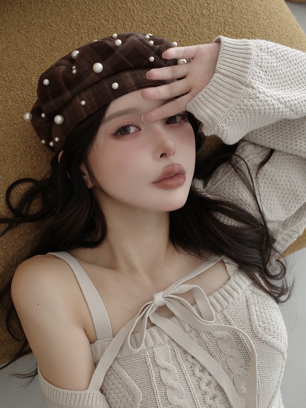 モデル：160cm（着用サイズ：FREE　着用カラー：IVO）