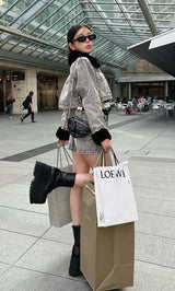 モデル：160cm（着用サイズ：FREE　着用カラー：BLK）