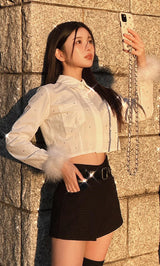 モデル：160cm（着用サイズ：S　着用カラー：BLK）