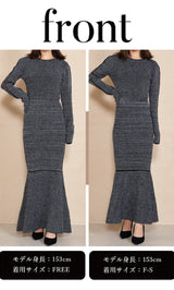 モデル：153cm（着用サイズ：F-S/FREE　着用カラー：BLK）