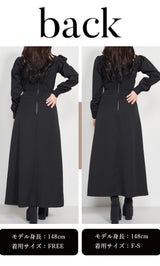 モデル：148cm（着用サイズ：F-S/FREE　着用カラー：BLK）