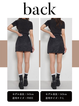 モデル：163cm（着用サイズ：FREE/F-L　着用カラー：BLK）