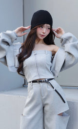 モデル：158cm（着用サイズ：FREE　着用カラー：GRY）