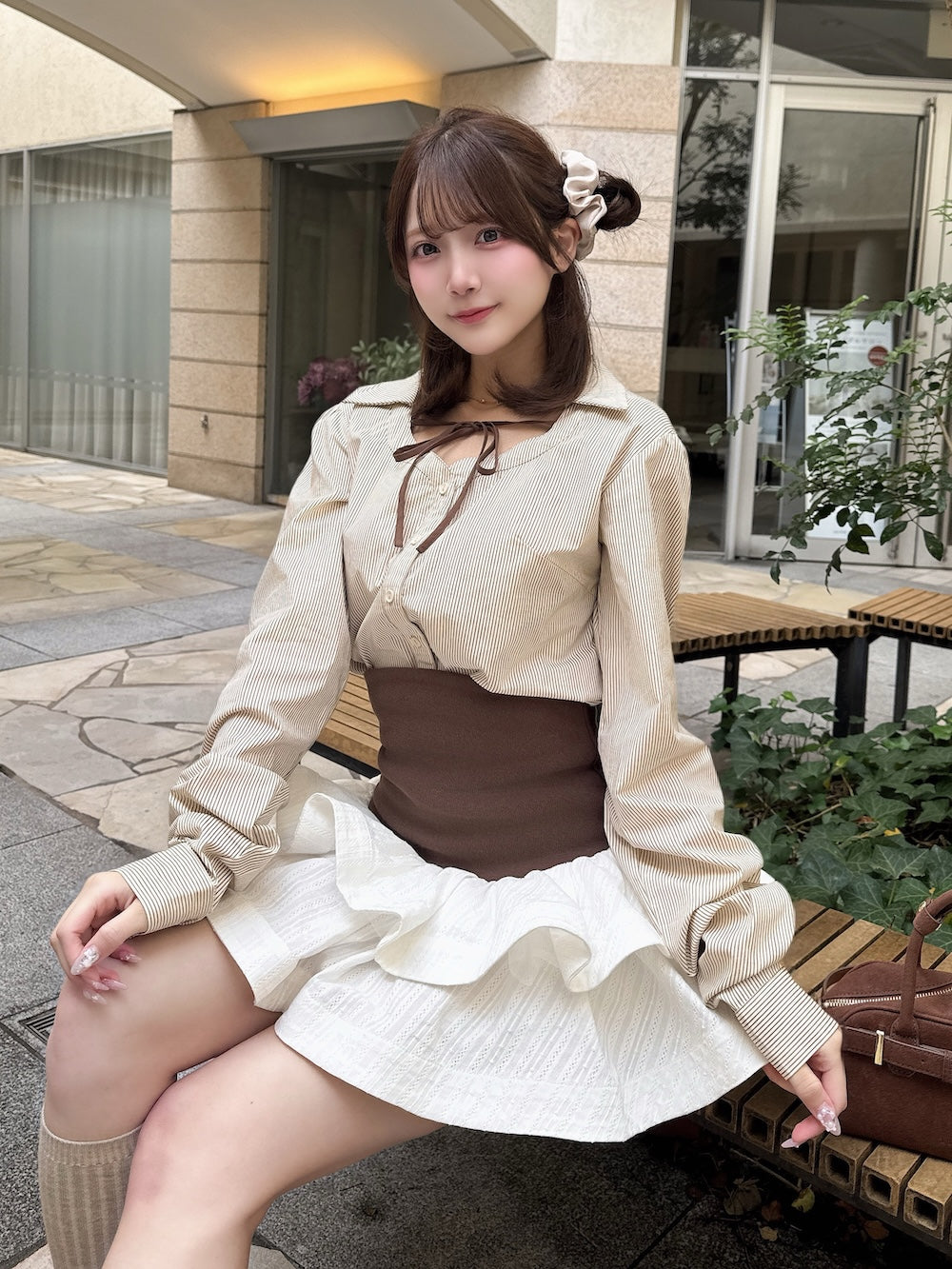モデル：162cm（着用サイズ：FREE　着用カラー：BEG）