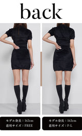 モデル：163cm（着用サイズ：FREE/F-L　着用カラー：BLK）