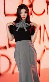 モデル：160cm（着用サイズ：FREE　着用カラー：BLK）