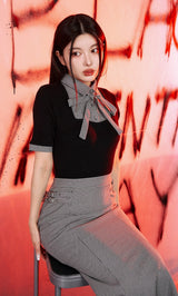 モデル：160cm（着用サイズ：FREE　着用カラー：BLK）