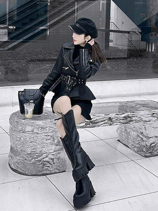 モデル：160cm（着用サイズ：FREE　着用カラー：BLK）