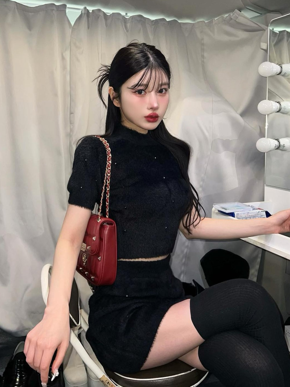 RIKIG-STAGE ミラノリブ ニット上下 セットアップ新品 ブラック RIKI様専用G-STAGE ミラノリブ ニット上下 セットアップ新品