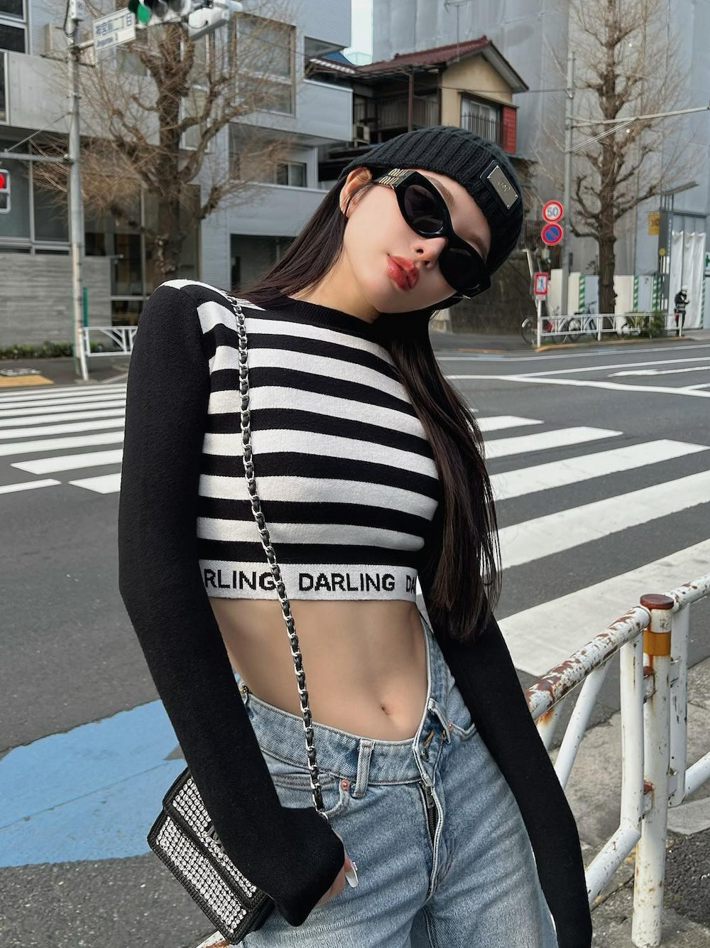 モデル：160cm（着用サイズ：FREE　着用カラー：BLK）