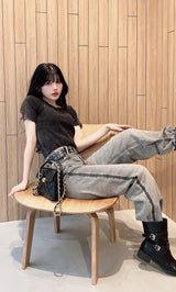 モデル：160cm（着用サイズ：FREE　着用カラー：BLK）