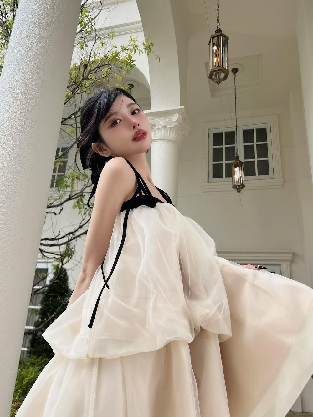 バイカラーボリュームチュールチュニック　Darich バイカラーボリュームチュールチュニック – Darich