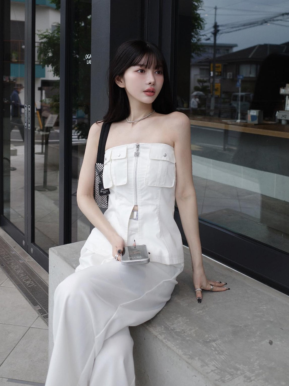 モデル：160cm（着用サイズ：FREE　着用カラー：WHT）