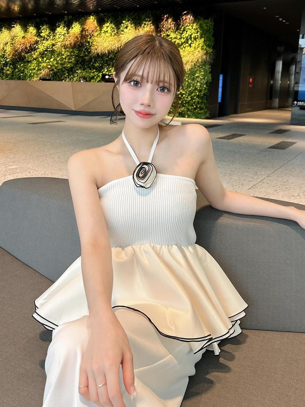 モデル：155cm（着用サイズ：FREE　着用カラー：WHT）