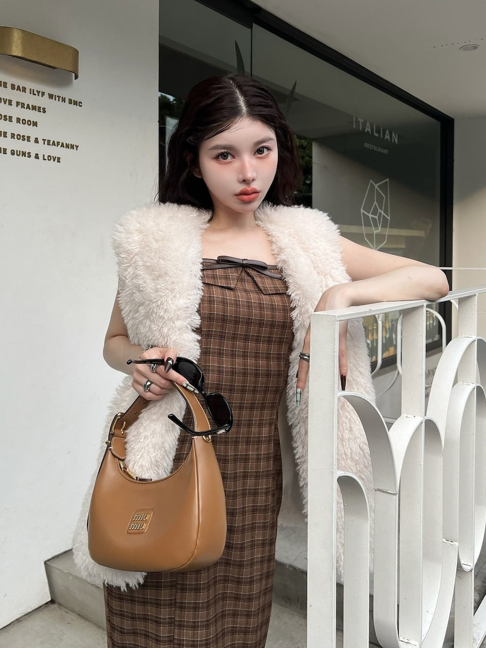 レザーリボンチェックロングワンピース – Darich (ダーリッチ)