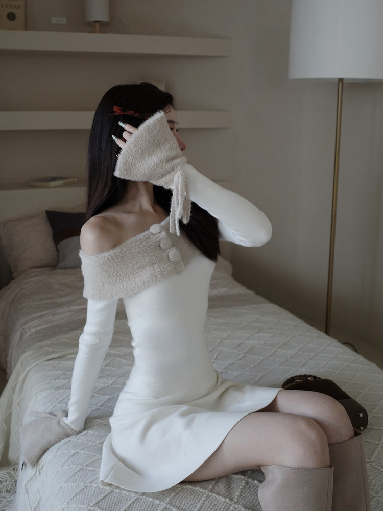 オフショルシャギーニットミニワンピース – Darich (ダーリッチ)
