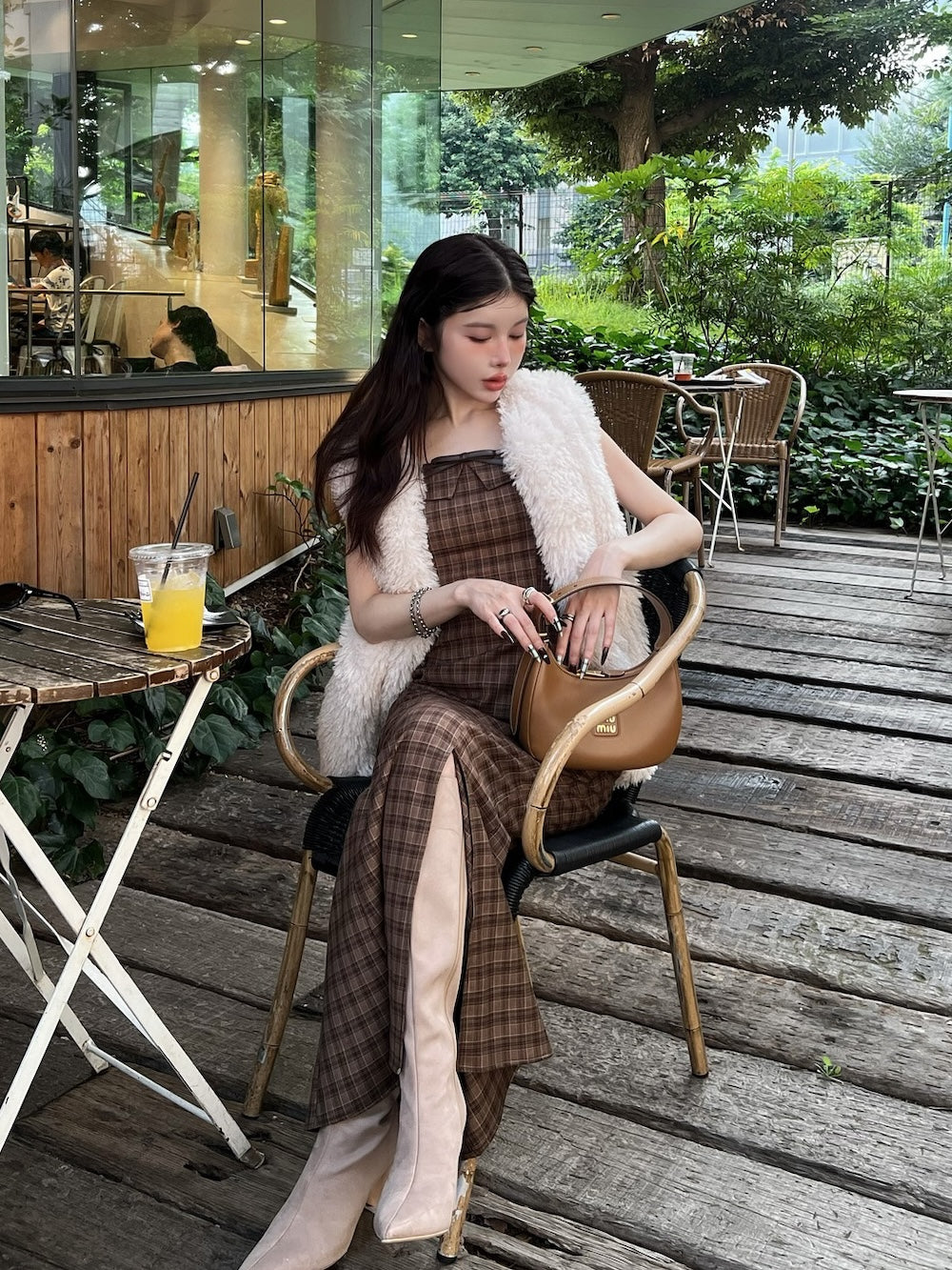 レザーリボンチェックロングワンピース – Darich (ダーリッチ)