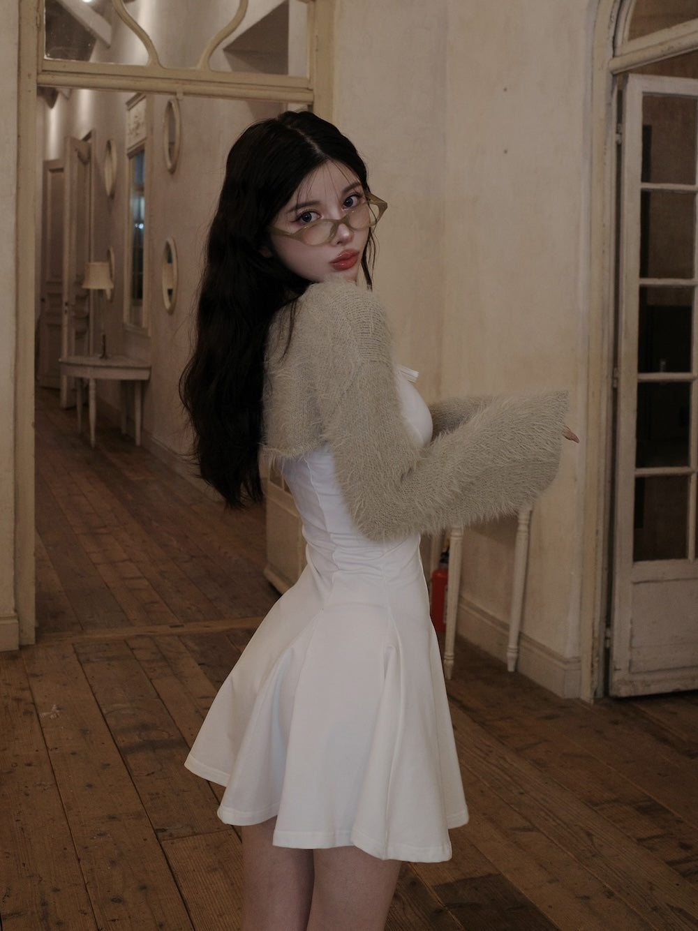 ステッチリボンカットフレアミニワンピース – Darich (ダーリッチ)