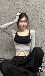 モデル：160cm（着用サイズ：FREE　着用カラー：GRY）