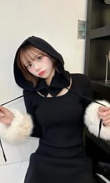 モデル：155cm（着用サイズ：FREE　着用カラー：BLK）