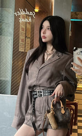 モデル：160cm（着用サイズ：S　着用カラー：BRN）
