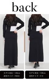 モデル：148cm（着用サイズ：F-S/FREE　着用カラー：BLK）