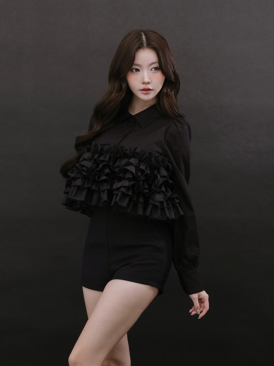 モデル：164cm（着用サイズ：FREE　着用カラー：BLK）