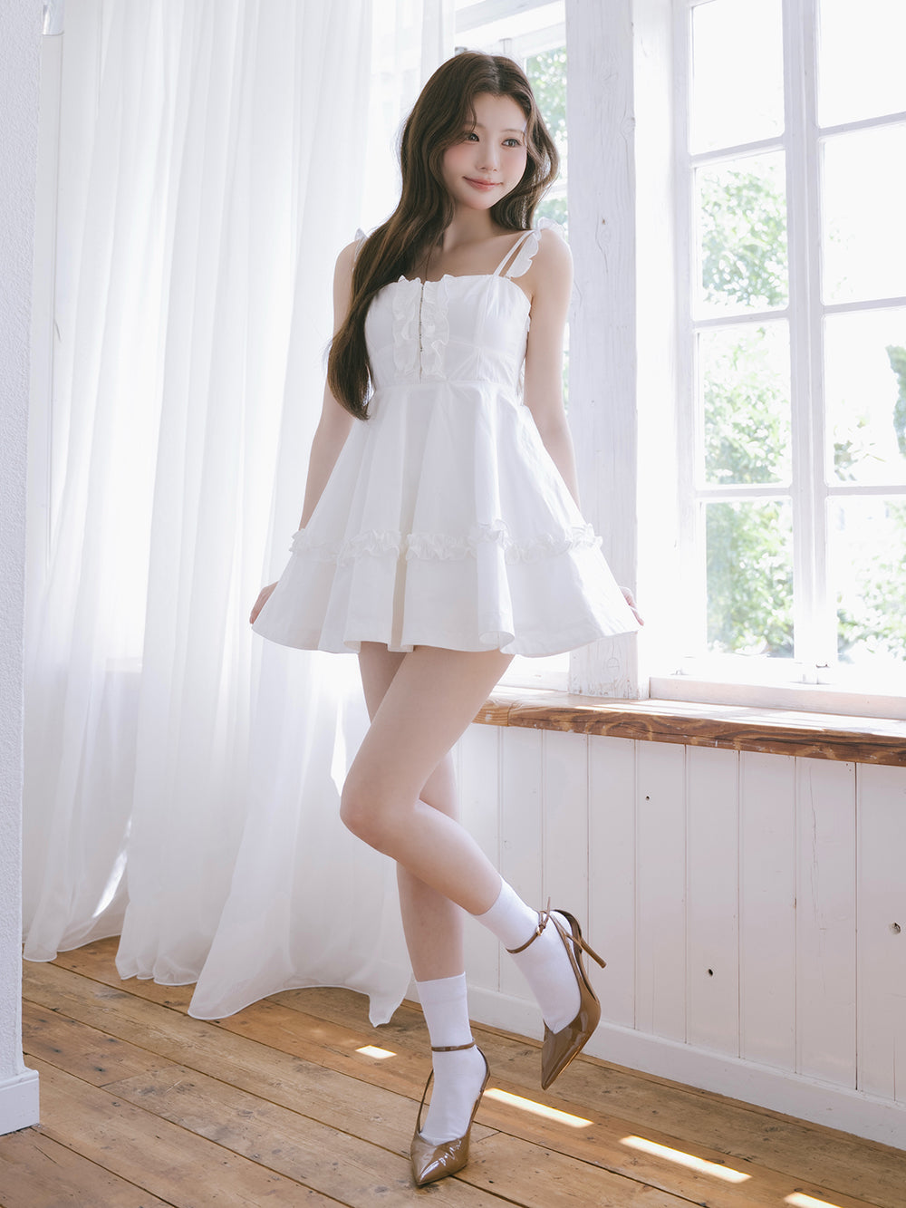 モデル：164cm（着用サイズ：FREE　着用カラー：WHT）