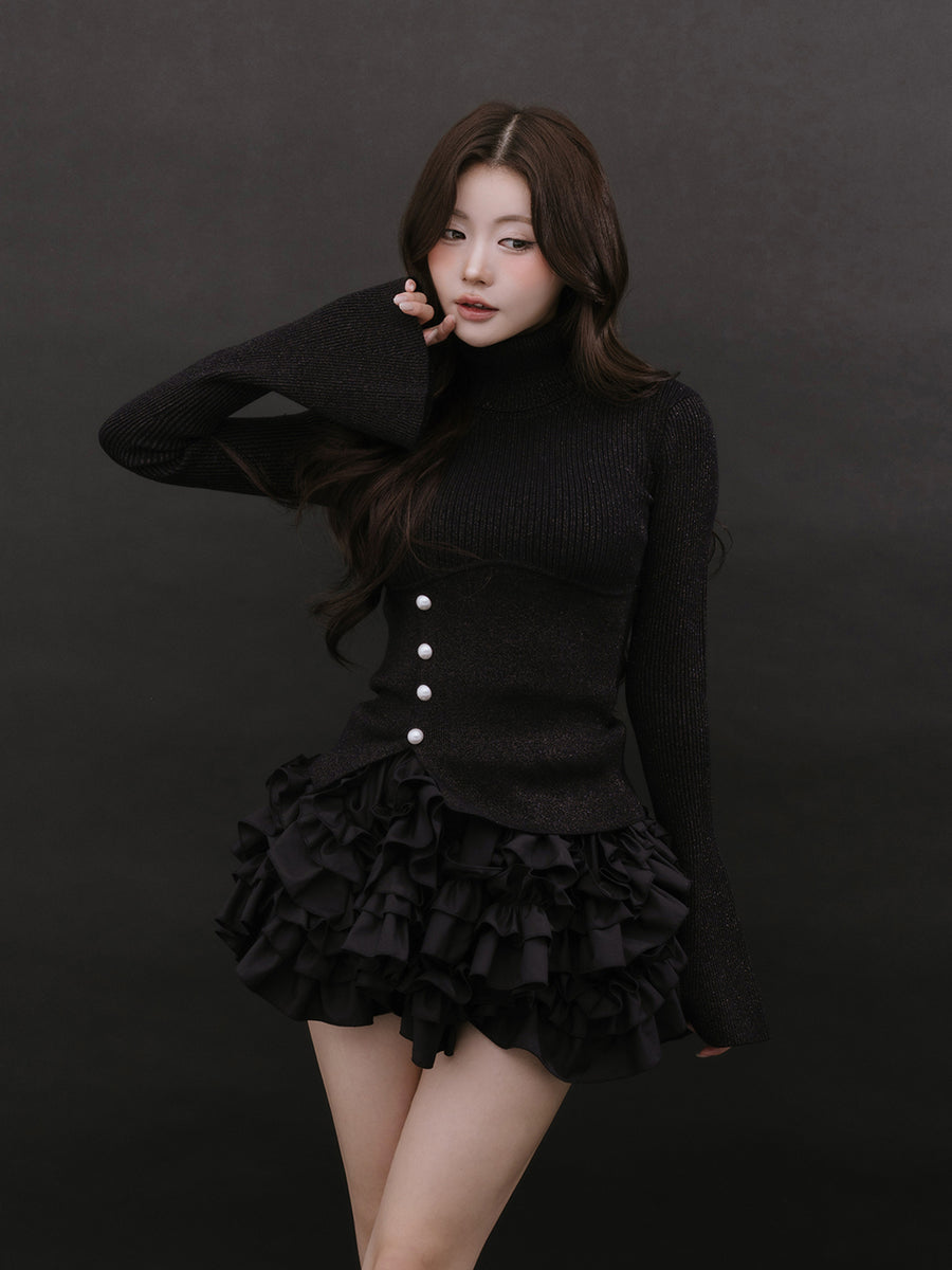 モデル：164cm（着用サイズ：FREE　着用カラー：BLK）