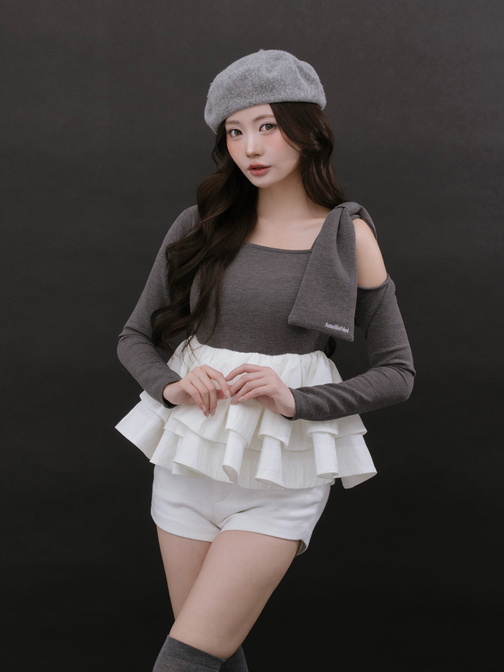 モデル：164cm（着用サイズ：FREE　着用カラー：GRY）