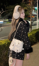 モデル：163cm（着用サイズ：FREE　着用カラー：BLK）