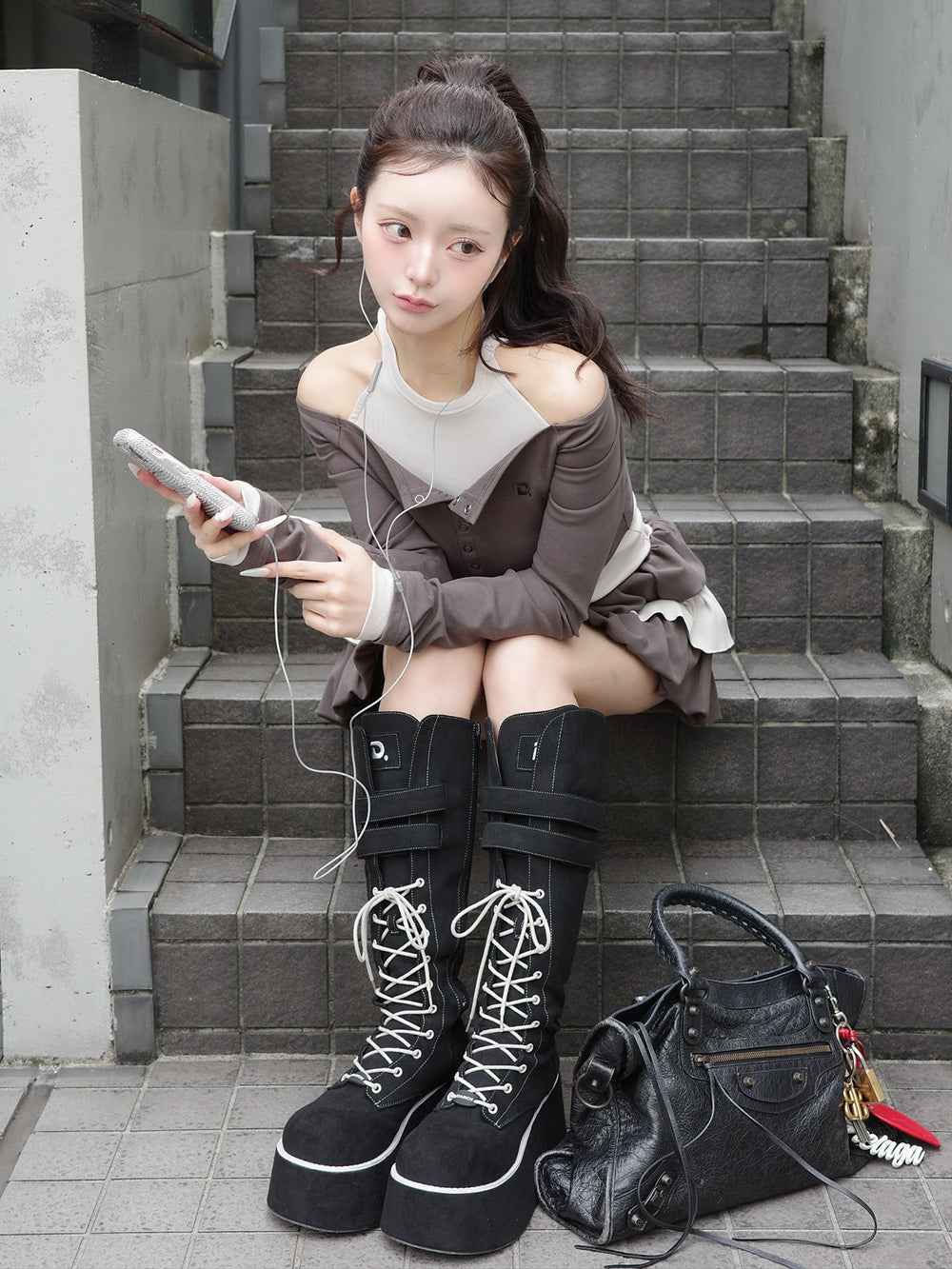 Dロゴボリュームステッチロングブーツ – Darich (ダーリッチ)