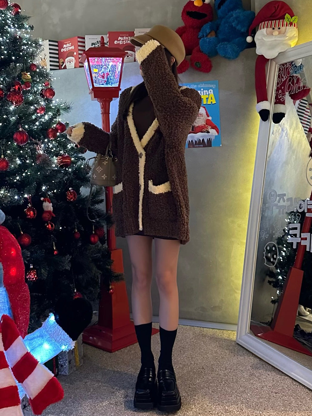 モデル：156cm（着用サイズ：FREE　着用カラー：BRN）