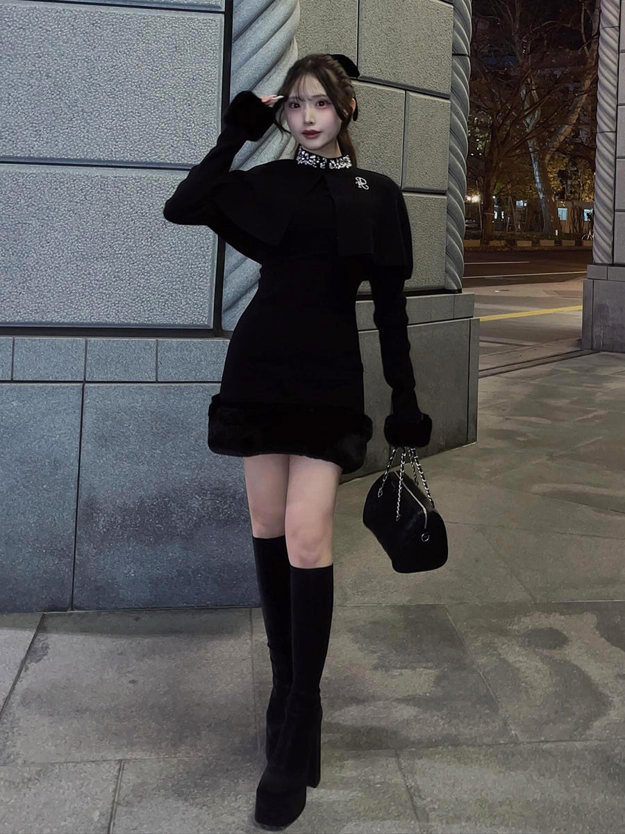 モデル：150cm（着用サイズ：FREE　着用カラー：BLK）