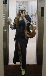 モデル：163cm（着用サイズ：FREE　着用カラー：BLK）