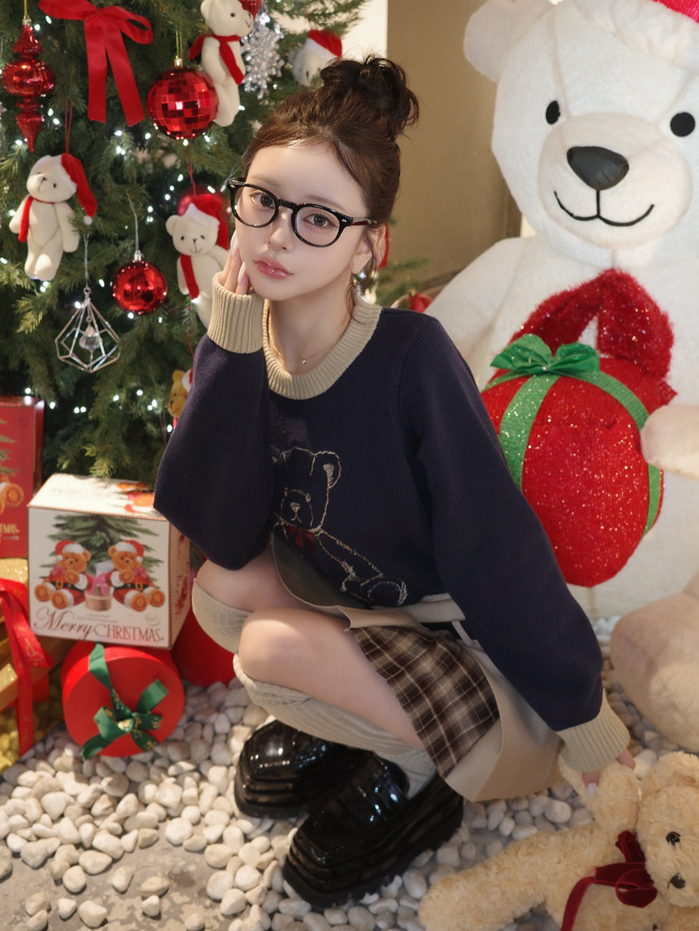 モデル：158cm（着用サイズ：FREE　着用カラー：NVY）