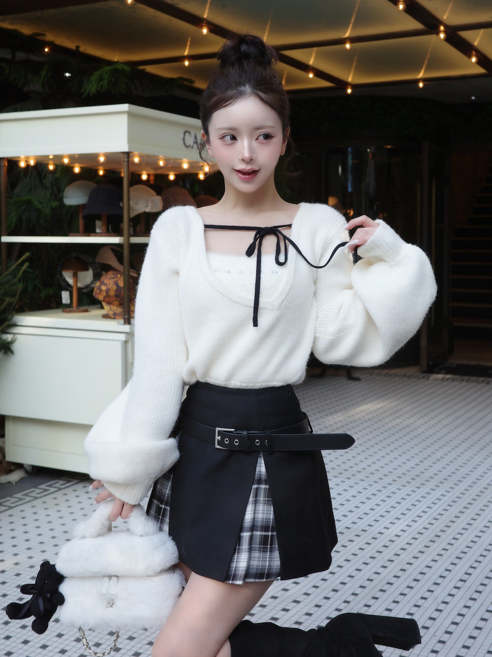 darich アシメレイヤードニットトップス　ベージュ　　　　ダーリッチ アシメレイヤードニットトップス – Darich (ダーリッチ)