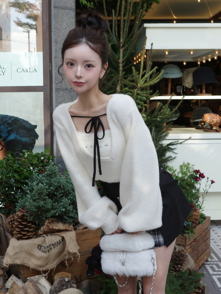 【予約商品】アシメレイヤードニットトップス