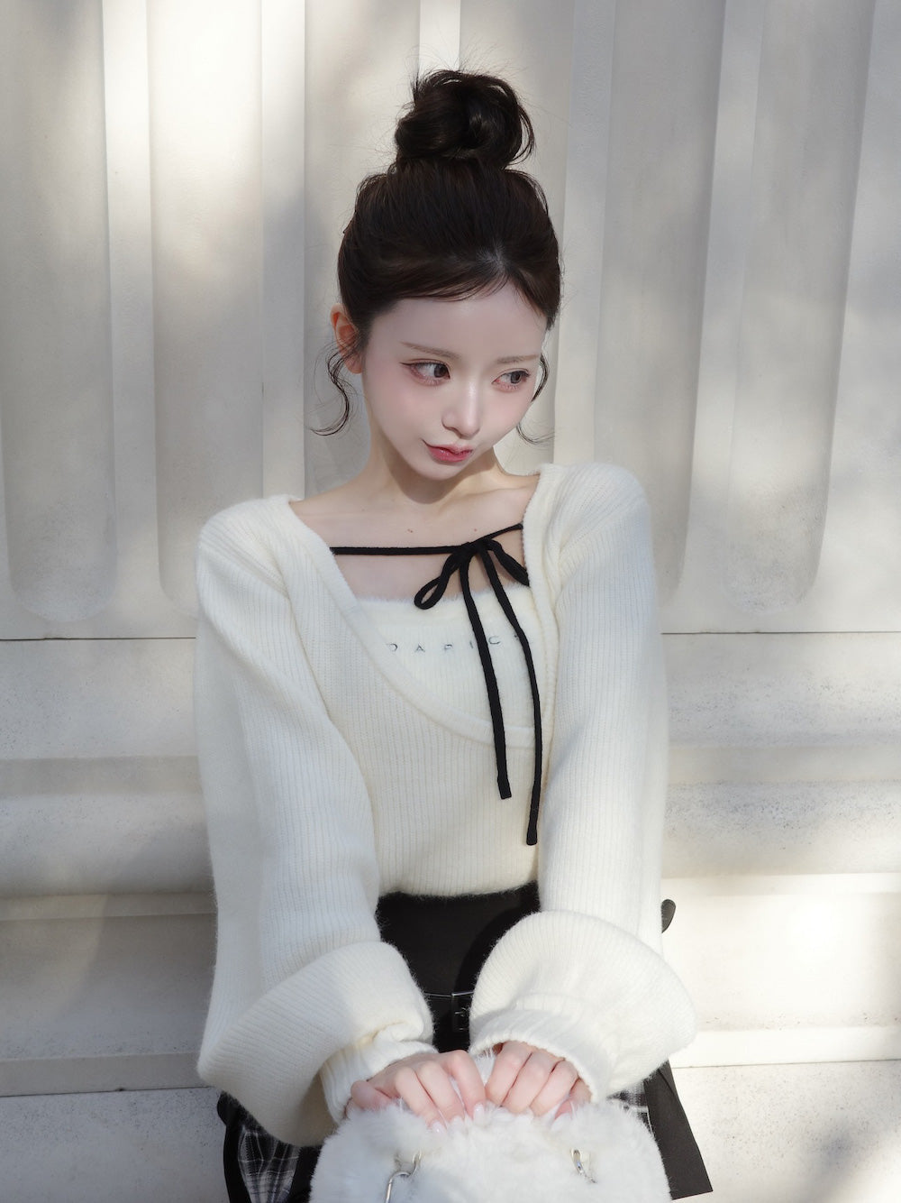 モデル：158cm（着用サイズ：FREE　着用カラー：IVO）