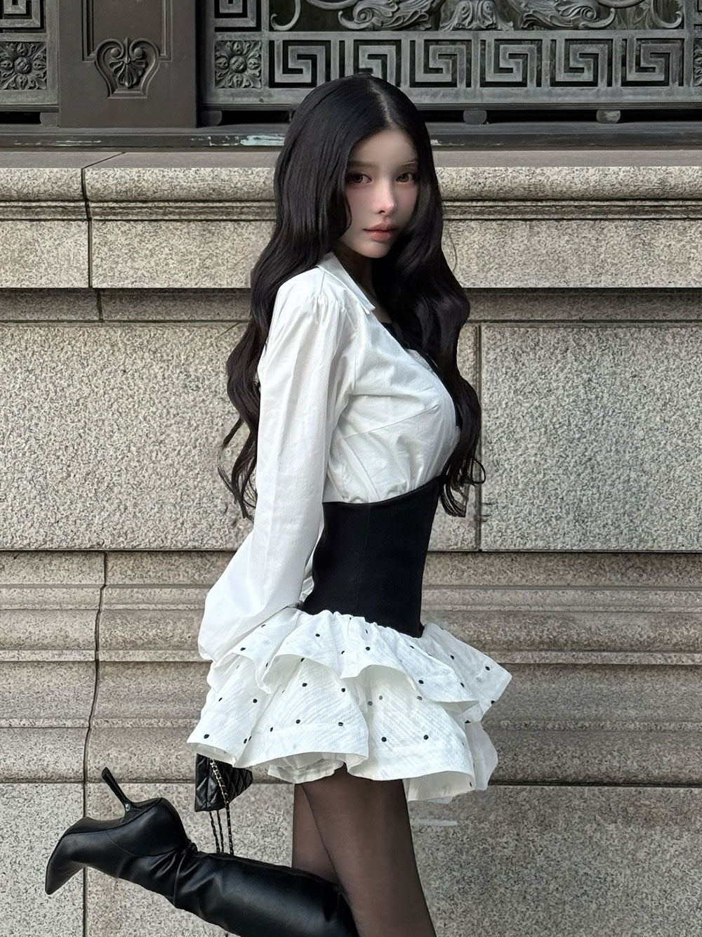 モデル：160cm（着用サイズ：FREE　着用カラー：WHT）