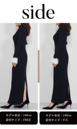 モデル：148cm（着用サイズ：F-S/FREE　着用カラー：BLK）