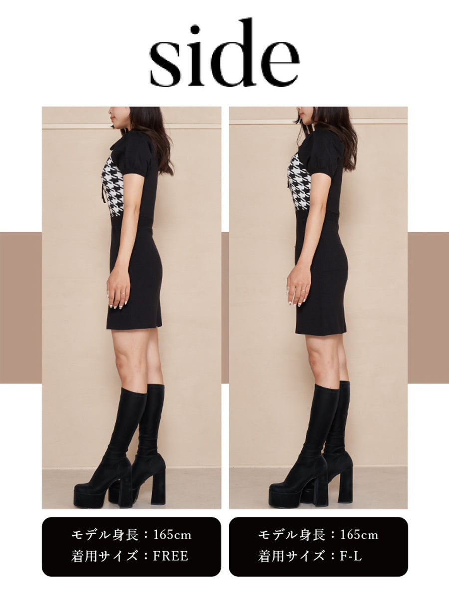 モデル：165cm（着用サイズ：FREE/F-L　着用カラー：BLK）