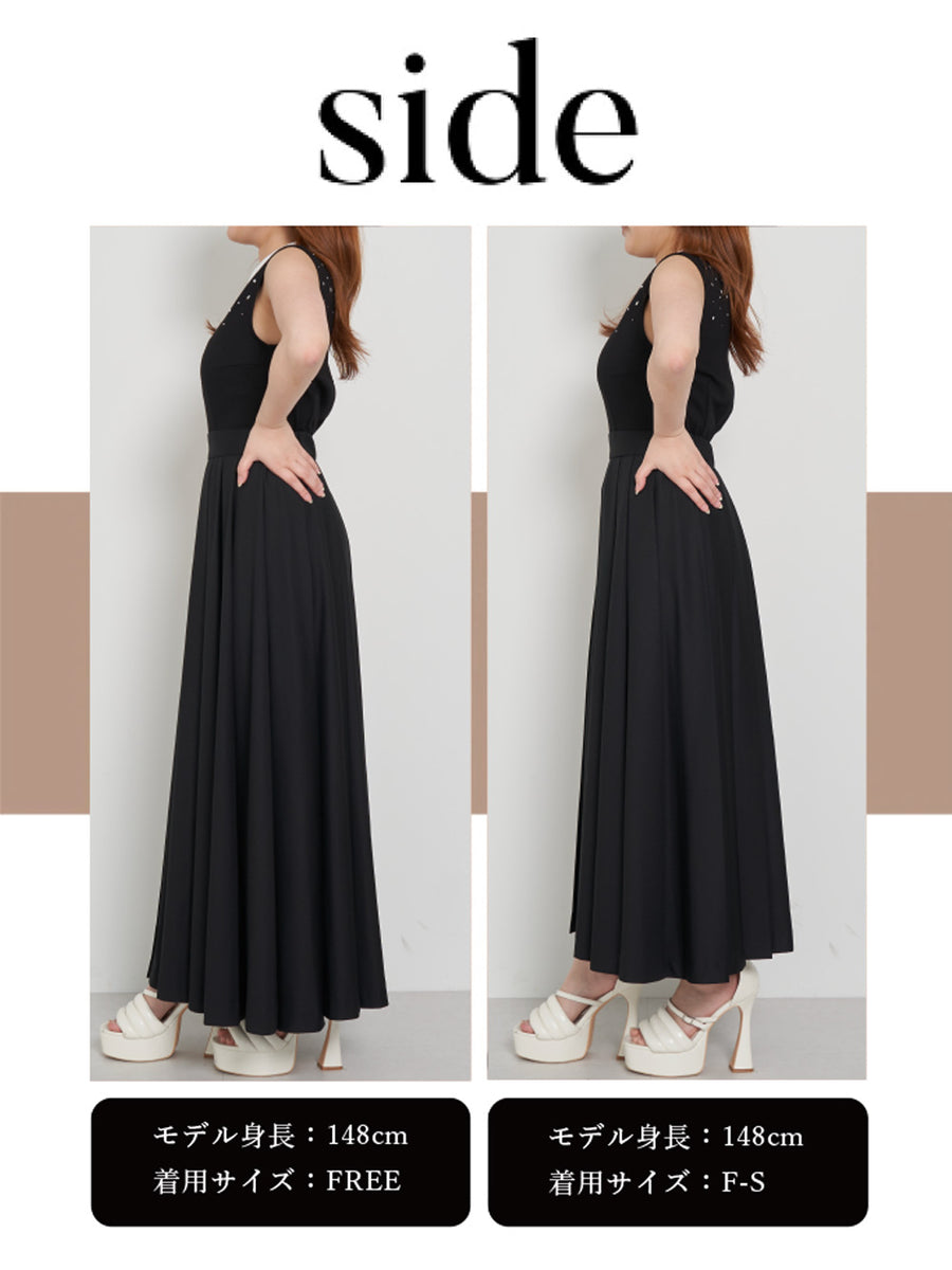 モデル：148cm（着用サイズ：F-S/FREE　着用カラー：BLK）