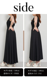 モデル：148cm（着用サイズ：F-S/FREE　着用カラー：BLK）